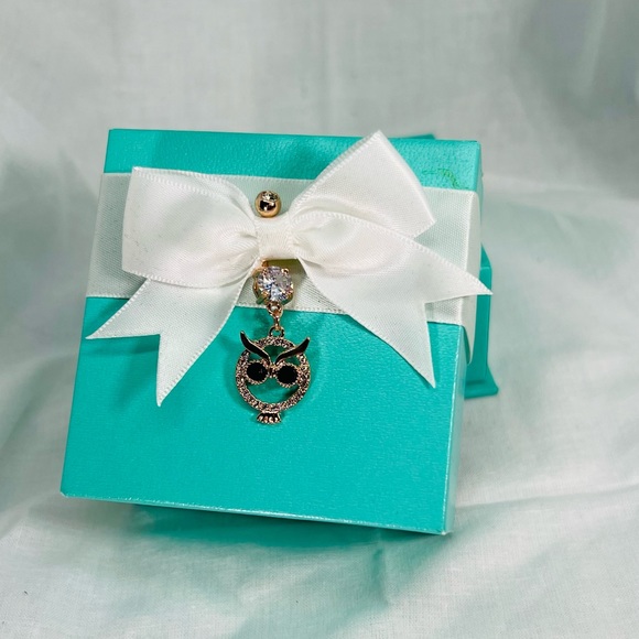 Owl Rose Gold 316 SS Icy AAA CZ Belly Ring Belly Button Ring Jewelry Accessory - Picture 6 of 11